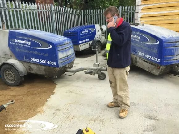Our Mr Mondi checking details before despatching a screed pump to London