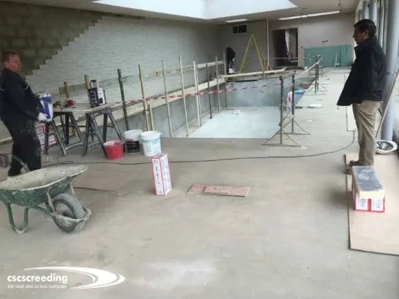 Floor screeding around a pool - is the protection adequate?  
